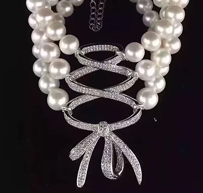 Ожерелье с жемчугом диаметром 17 18 19 дюймов 8 9 мм|pearl necklace|white pearl necklacenecklace necklace |