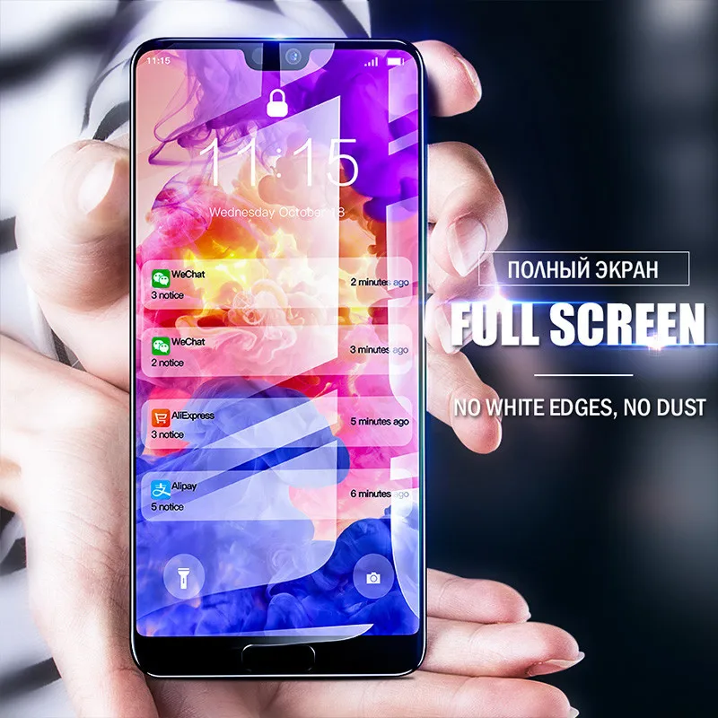 Защитное стекло для huawei P10 P20 P30 lite Nova 3E 4E Honor 7C 8C 8X9 10 View 20 V9 5D полноэкранный чехол