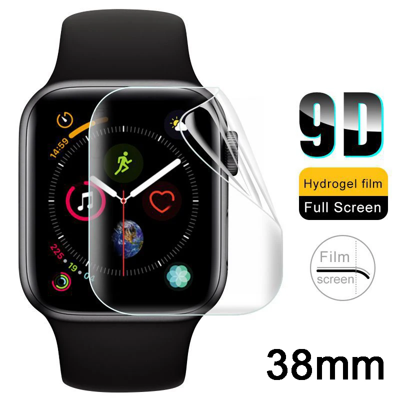 38mm Комплект из 2 предметов, мягкий гидрогель полный Экран Защитная пленка для Apple Watch, версии 5 38 мм 42 мм 40 мм 44 мм Закаленное стекло пленка для наручных часов iwatch, 5/4/3/2/1 не Стекло - Цвет: 38mm