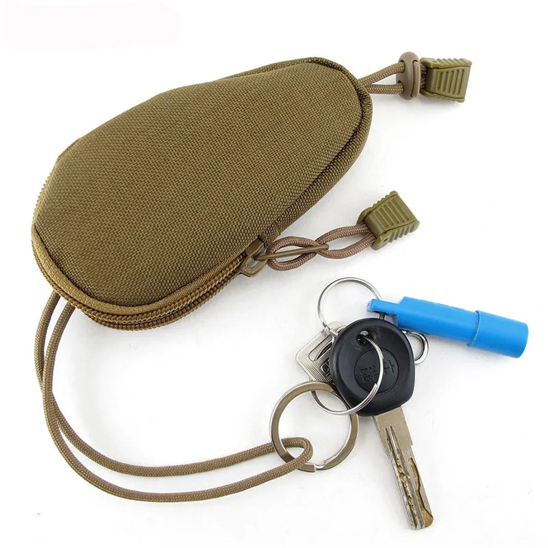 Outdoor Travel Mini Oxford Zipped Army Coin Purse Key Storage Bag with Keychain | Дом и сад