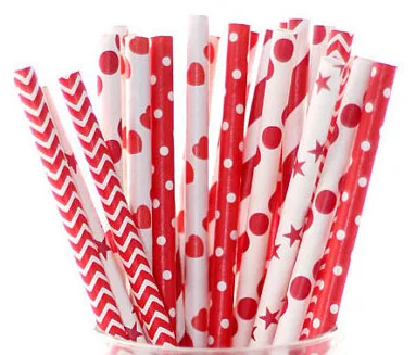 Соломинки бумажные разноцветные для дня рождения свадьбы детского душа 25 шт.