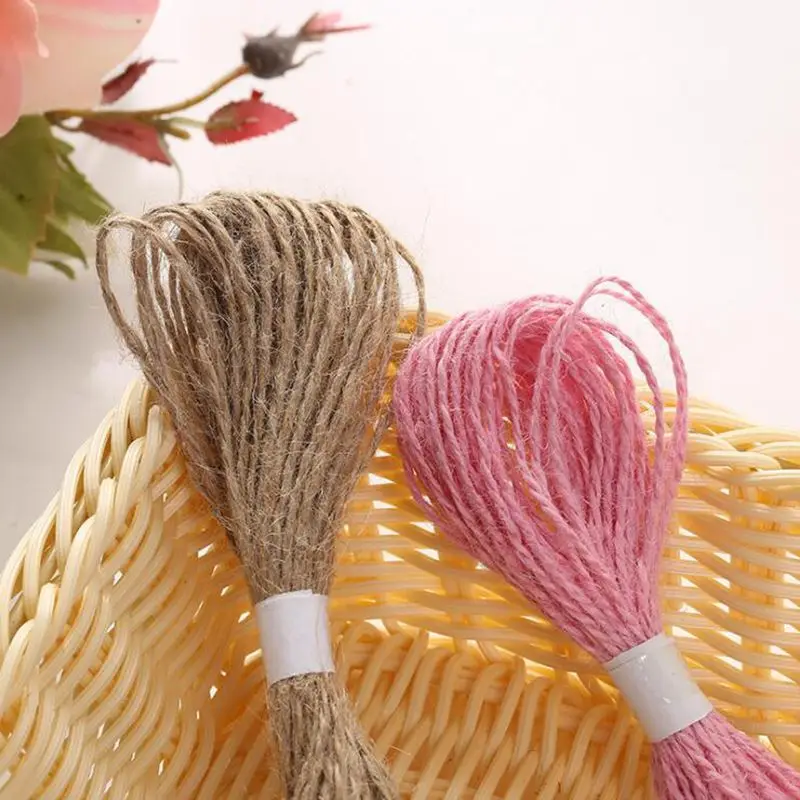 2mm 10yards Colorful Jute Rope Natural Label Cards String Gift Package Ribbon DIY Hemp Craft Supplier Scrapbook Wedding Decors | Дом и сад