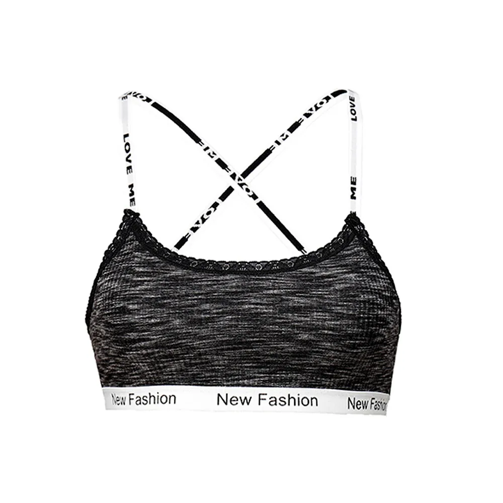 Women Bralette Tops Sexy Vest Elastic Letter Cross Strap Backless Sling Sports Underwear キャミソール Roupa interior das senhoras #E |