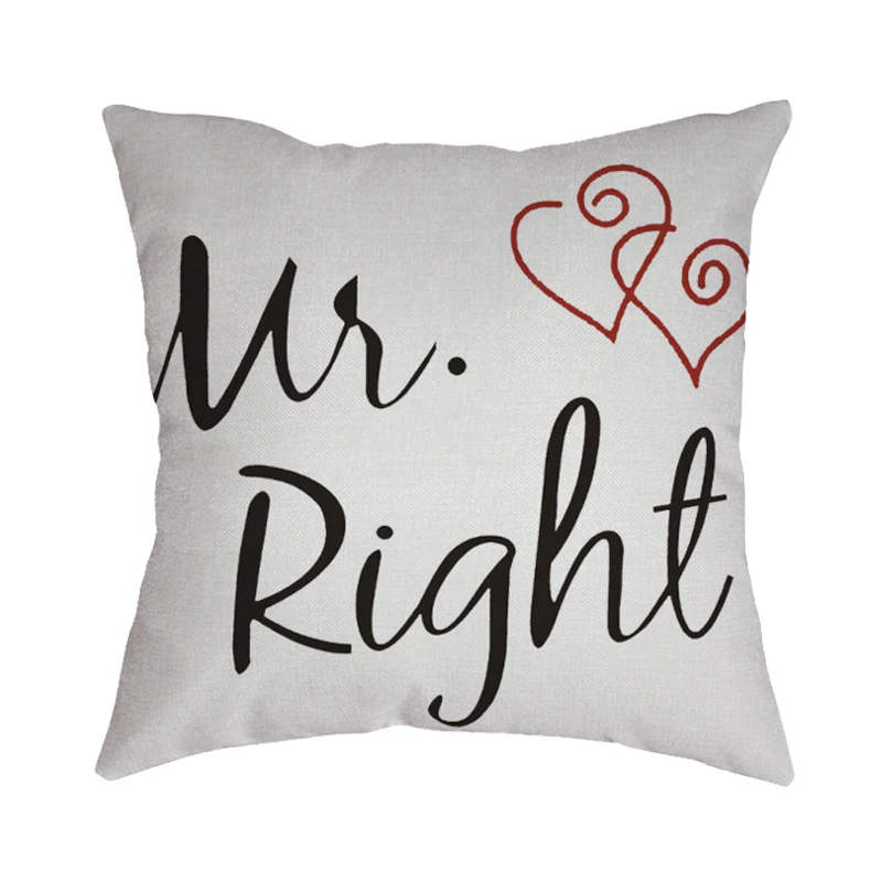 Свадебное украшение Mr Mrs чехол для подушки с надписью Love Heart наволочка дивана