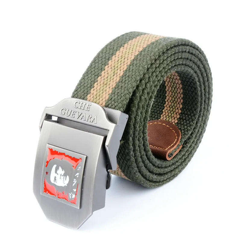 Men's Canvas Tactical Belt For Men Women Che Guevara Buckle Revolution Military Army Belts Male Top Quality Strap | Аксессуары для
