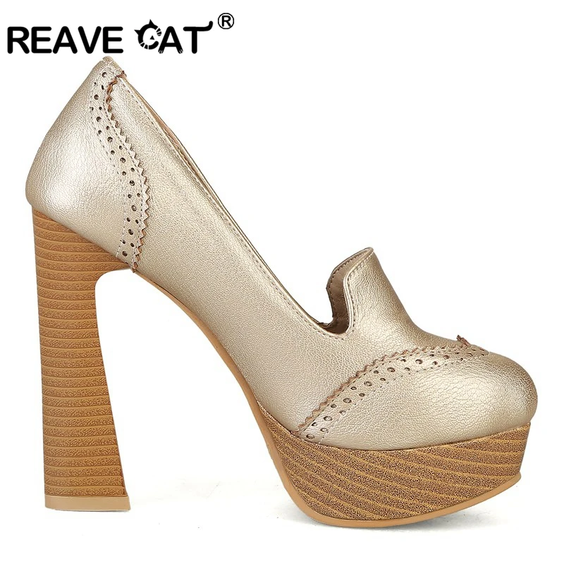 REAVE CAT/женские туфли-лодочки на высоком каблуке женская обувь платформе модные