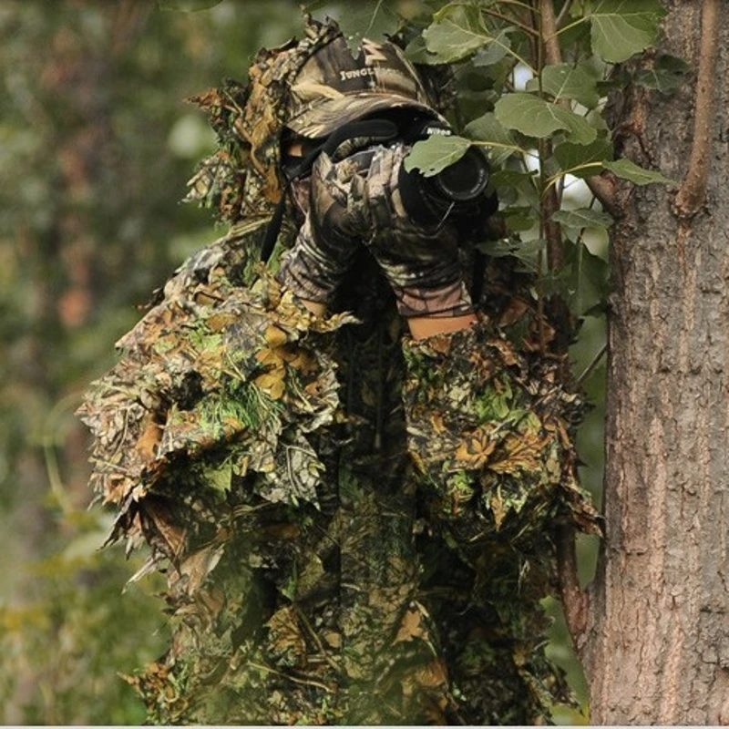 Тактический Камуфляжный костюм Ghillie с объемными листьями камуфляжная одежда для