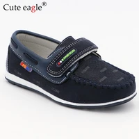 cute eagle boys girls shoes slip on loafers rubber sole pu leather flats soft mocassins children casual sneakers high quality