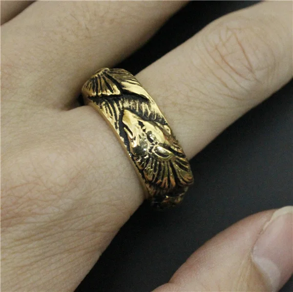 Прямая поставка 3 цвета Крутое Золотое модное черное кольцо с волком в стиле панк