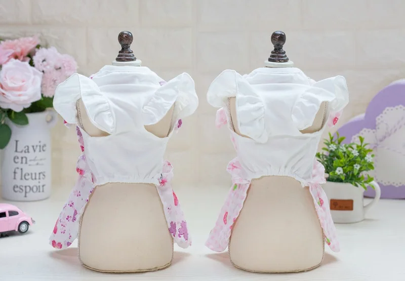 Cute Strawberry Dog Party Bow Dress Cat Pet Princess Skirt Tutu For Small Summer Cotton Shirt Clothes Vest Overall | Дом и сад