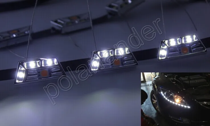 Новое поступление 2 шт. дневные Подножка лампы Газа белый янтарь горки LED оторвать