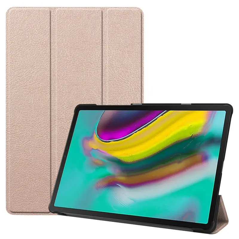Gold Чехол для samsung galaxy tab S5e 10,5 SM-T720 SM-T725, умный чехол, чехол для планшета, тонкий защитный чехол с подставкой+ стилус+ пленка - Цвет: Gold