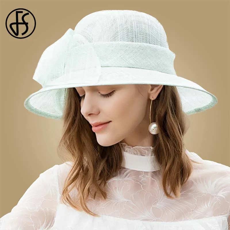 Женская льняная шляпа с широкими полями FS элегантная бежевая белая черная