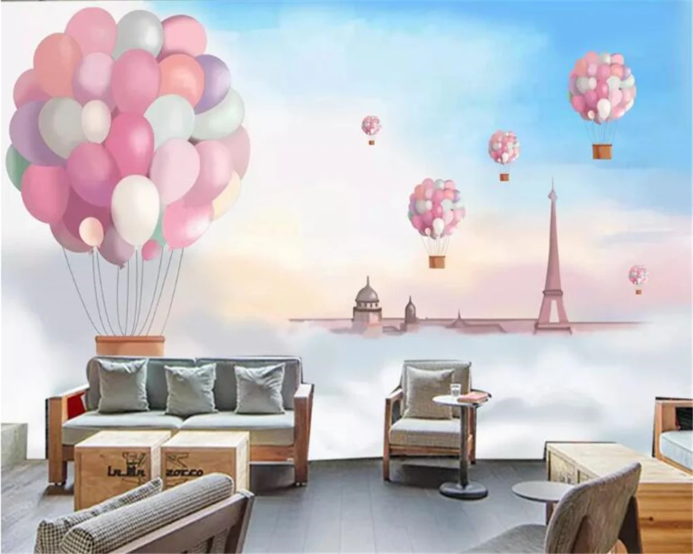 beibehang Wallpaper home decoration custom cartoon hot air balloon children's room wallpaper papier peint mural 3d | Обустройство