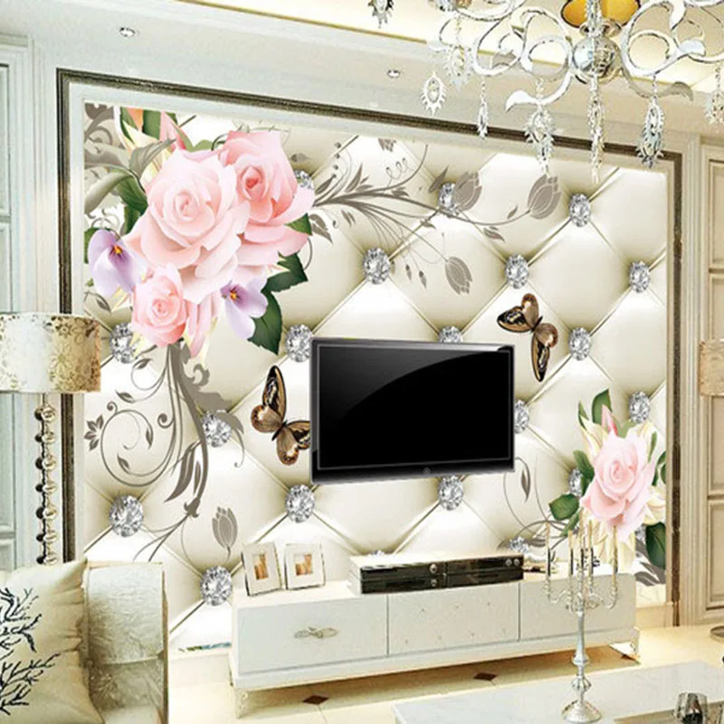 Настенная роспись в европейском стиле мягкая 3d бумага виде бабочки и цветка для