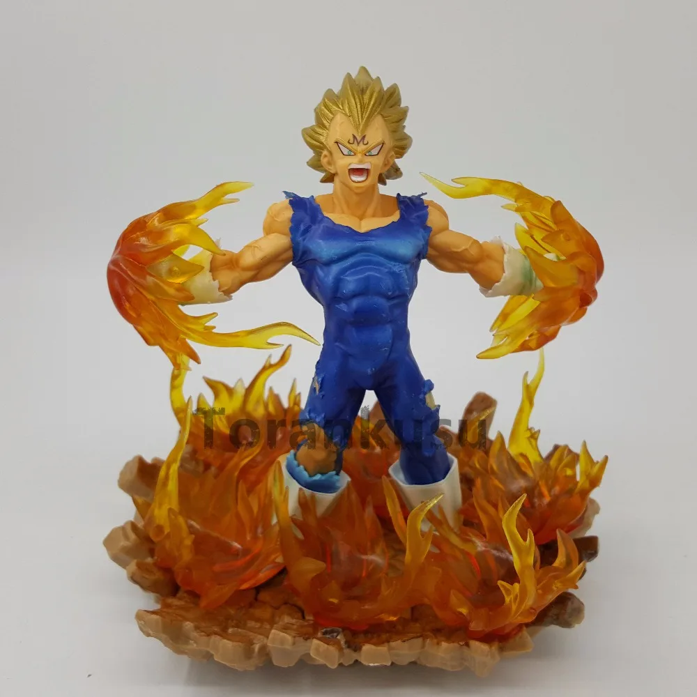 Dragon Ball Z Vegeta Super Saiyan светодиодный световой эффект ПВХ Фигурки 160 мм аниме Жемчуг