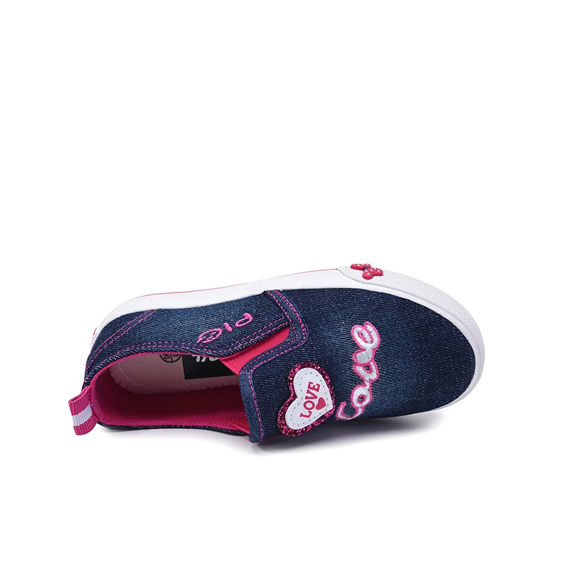 Hellenia new girls Canvas kids Shoes heart causal flats children school shoes child sneakers loafers navy light blue size 25-37 | Детская