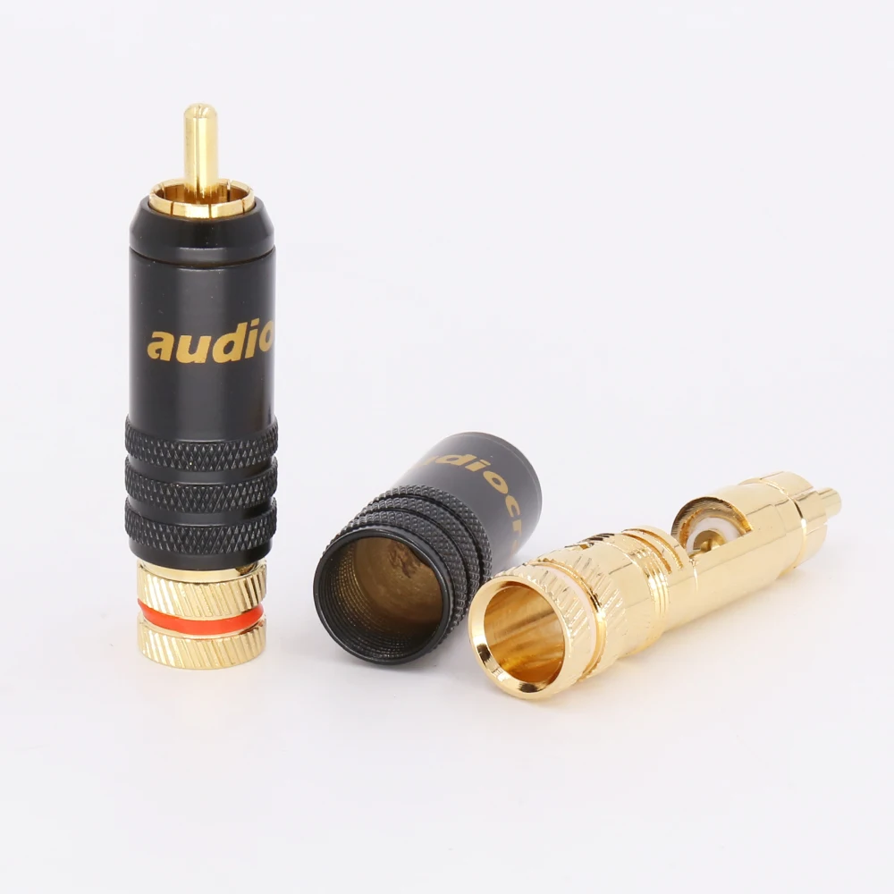 4 шт. 24K позолоченные Аудиоразъемы RCA паяльные аудиоразъемы|Коннекторы и разъёмы| |
