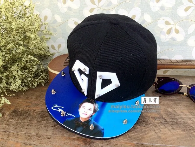 Модная корейская модная крутая GD Bigbang g-dragon Шипы Заклепки Kpop 3D акриловая шляпа бейсбольная Кепка в стиле хип-хоп Регулируемая Кепка