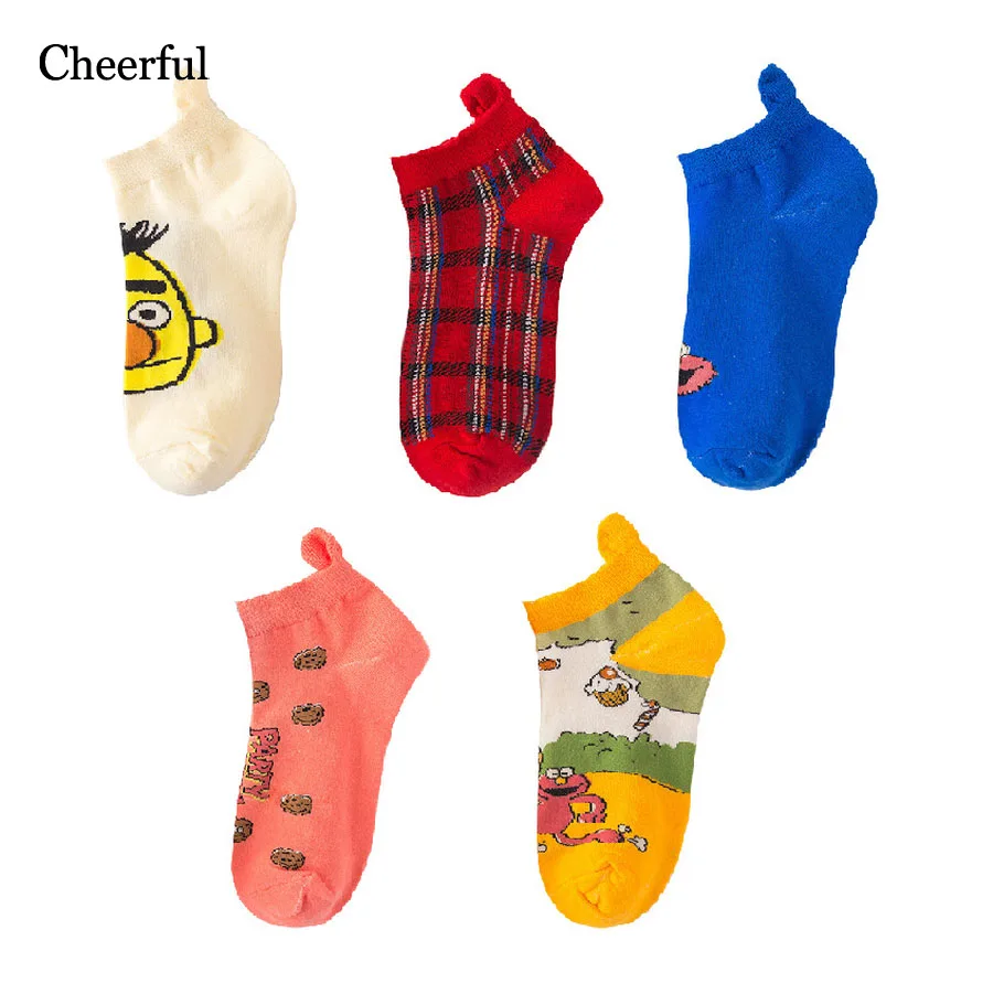 2019 Весна Лето Новые носки башмачки Улица Сезам иллюстрация женские милые