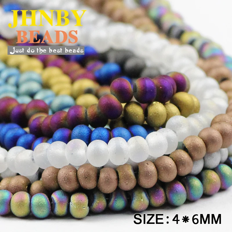 Круглые бусины JHNBY из матового австрийского хрусталя 4x6 мм 100 шт.|loose beads|austrian crystal