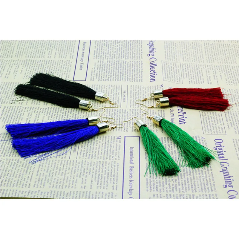 Новые длинные серьги с кисточками для женщин ювелирные украшения оптовая