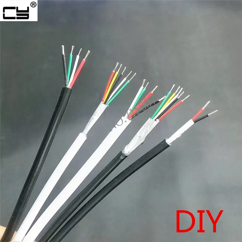 

4 Wire White / Black Data Cable / USB Cable / DIY Plug The Power For Phone / Tablet Charging Cable 2m 3m 5m 10m 15m