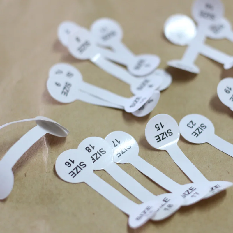 Бумага Стикеры кольцо Размер метка для Дисплей ювелирные изделия Аксессуары