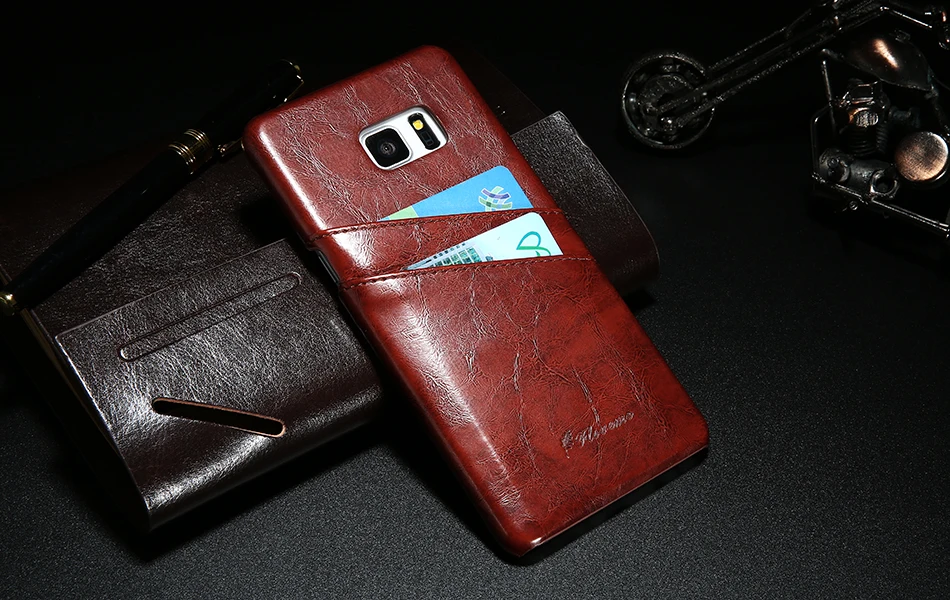 Кожаный чехол FLOVEME для samsung Galaxy Note 4 5, роскошный чехол с масляным воском для samsung Galaxy S8, S7, S6 Edge Plus, чехол с отделением для карт