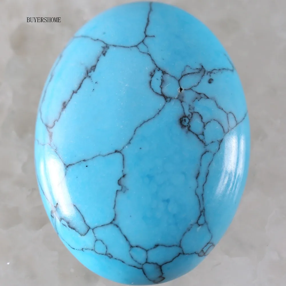 Free Shipping Fit Makeing Jewelry Necklace Bracelet Stone 30x40MM Natural Blue Howlite Bead CAB Cabochon 1Pcs RK1710 | Украшения и