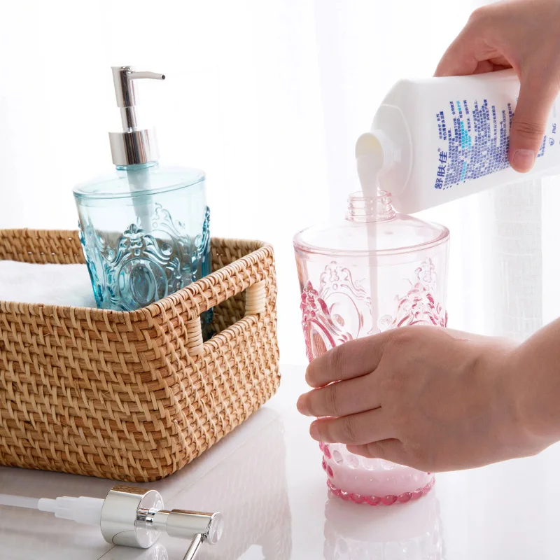 Резной пластиковый диспенсер для шампуня практичный контейнер жидкого мыла геля