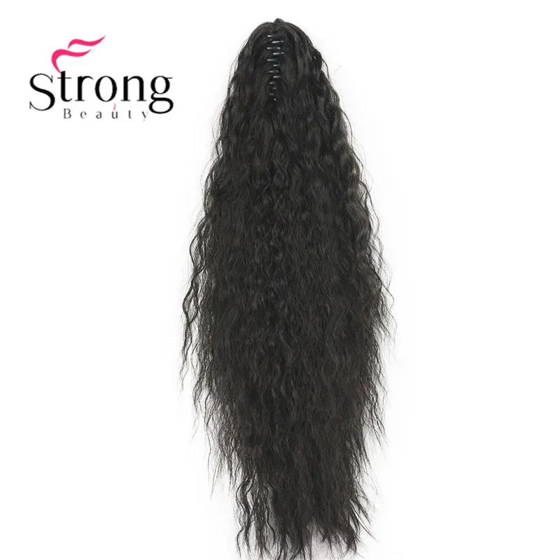 StrongBeauty 24 ''6 цветов синтетический конский хвост Кудрявые Волнистые коготь наращивание волос клип на шнурке шиньон