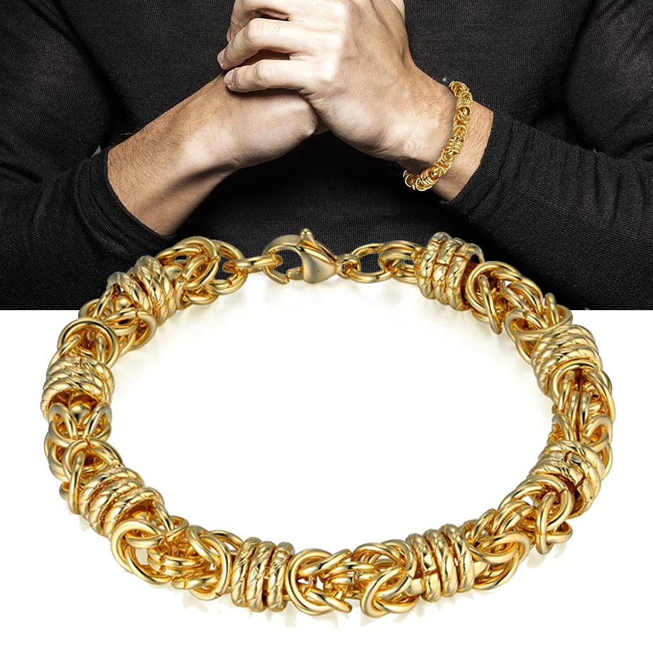 Мужской браслет из нержавеющей стали в стиле хип хоп|bracelets for|chain link braceletmen bracelet gold |