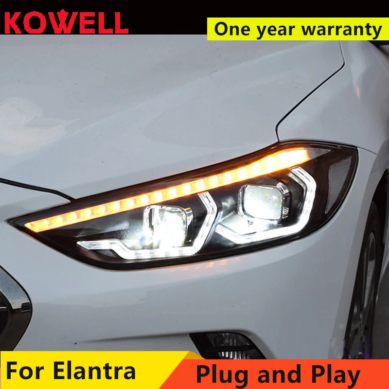 KOWELL стайлинга автомобилей для 2018 2019 фары автомобиля Hyundai Elantra светодиодный задний