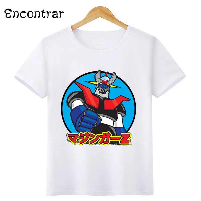 Футболки в стиле ретро для мальчиков и девочек Японский комикс Mazinger Z Детские