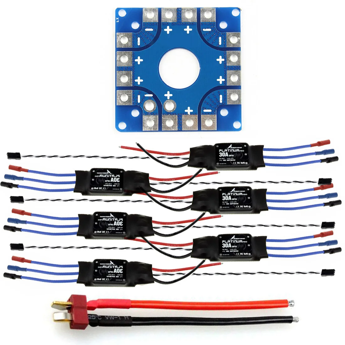 F04997 B JMT собранный комплект: 30A ESC + KK Плата подключения коннекторы Dean T штекер