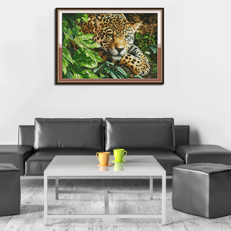 NKF Новое поступление Leopard рукоделие DMC DIY Ручная работа 11CT 14CT наборы для вышивки