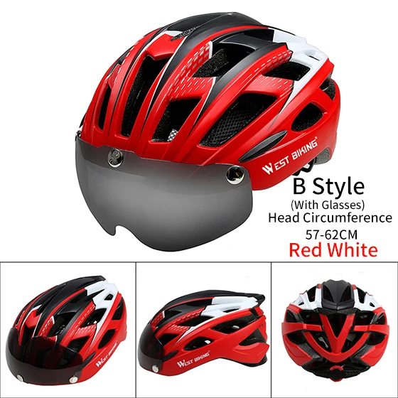 B Style Red White WEST BIKING велосипедный шлем Trail XC MTB вездеход велосипедный шлем внедорожный Casco Ciclismo Bicicleta горный велосипед велосипедный шлем - Цвет: B Style Red White