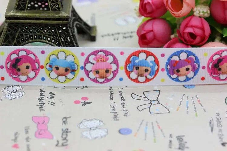 7/8 ''Бесплатная доставка lala fairy dots печатная лента для волос бант diy вечерние