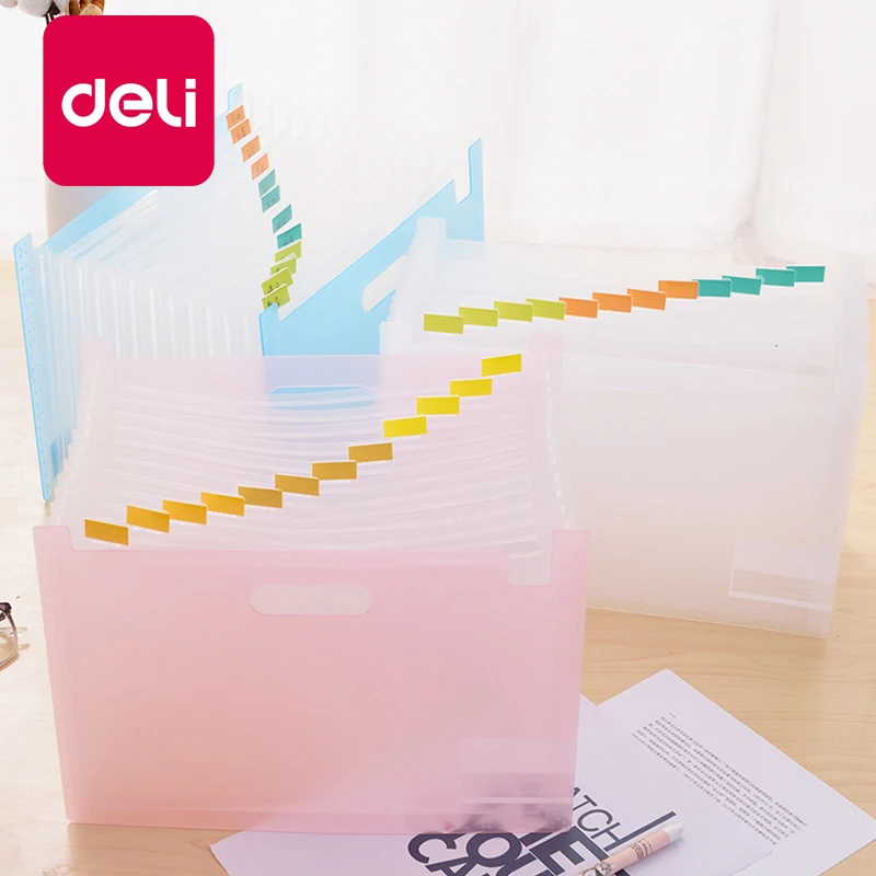 Deli 1 шт. карманы 13 сетка расширяющаяся папка для файлов A4 Органайзер Портативный бизнес файл офисные принадлежности держатель для документов аккордеон сумка