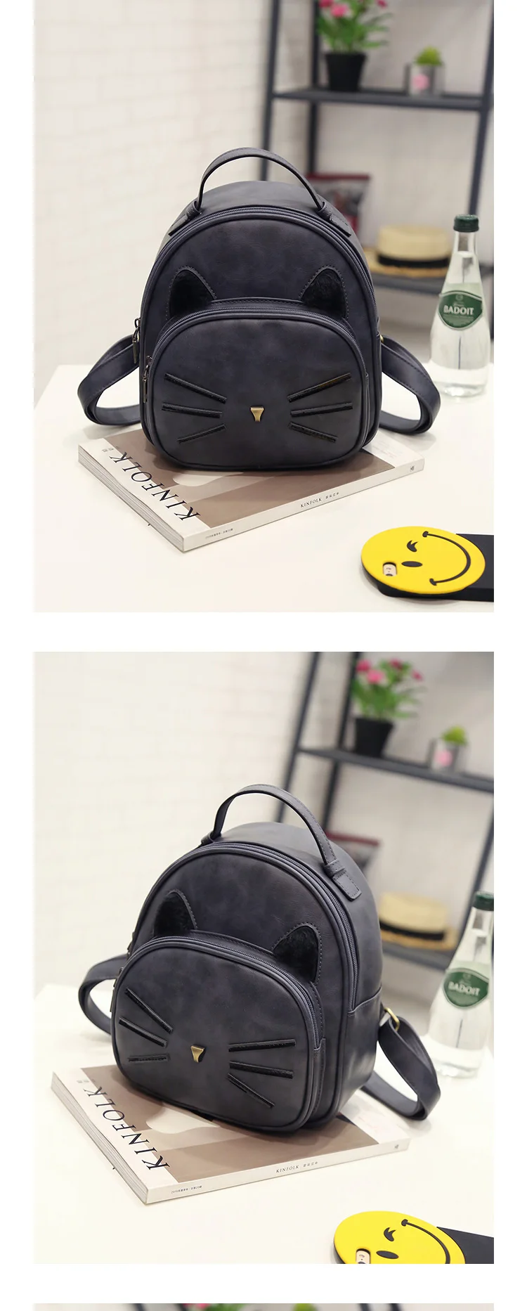 Fzmбаи Mochila Mujer Ретро котенок шаблон Женский рюкзак корейская мода все-матч школьный рюкзак