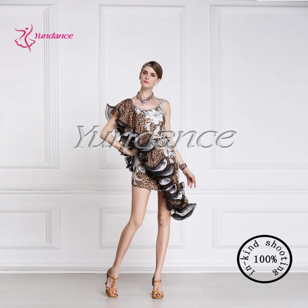 

New Fashion Latin Dance Dress leopart fabric L-1501