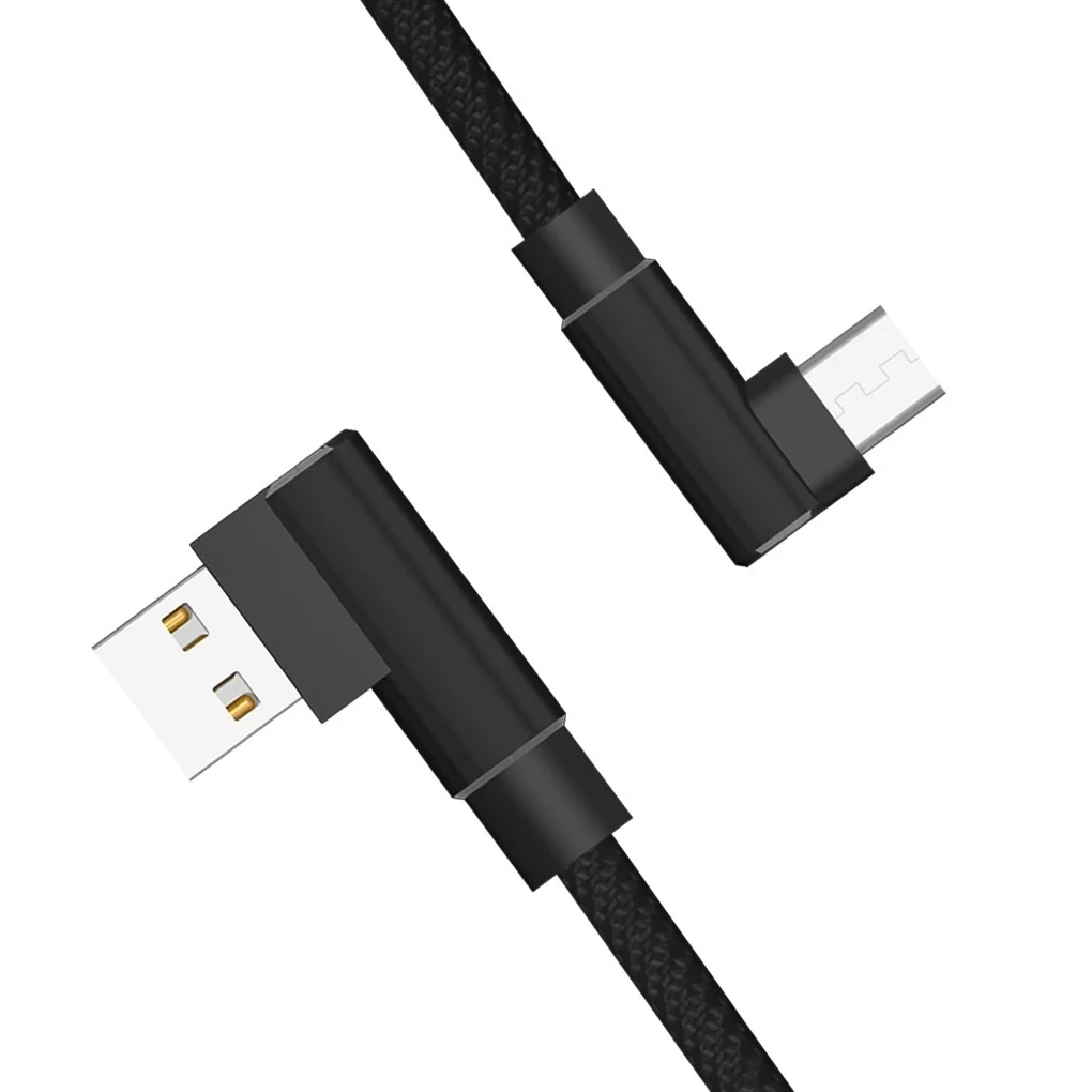 Черный USB кабель для синхронизации данных кабель для быстрой зарядки 90 градусов под прямым углом для Iphone X 8 7s 7Plus 6 6s 5 5S 4 samsung Andorid type C Phone - Цвет: Черный