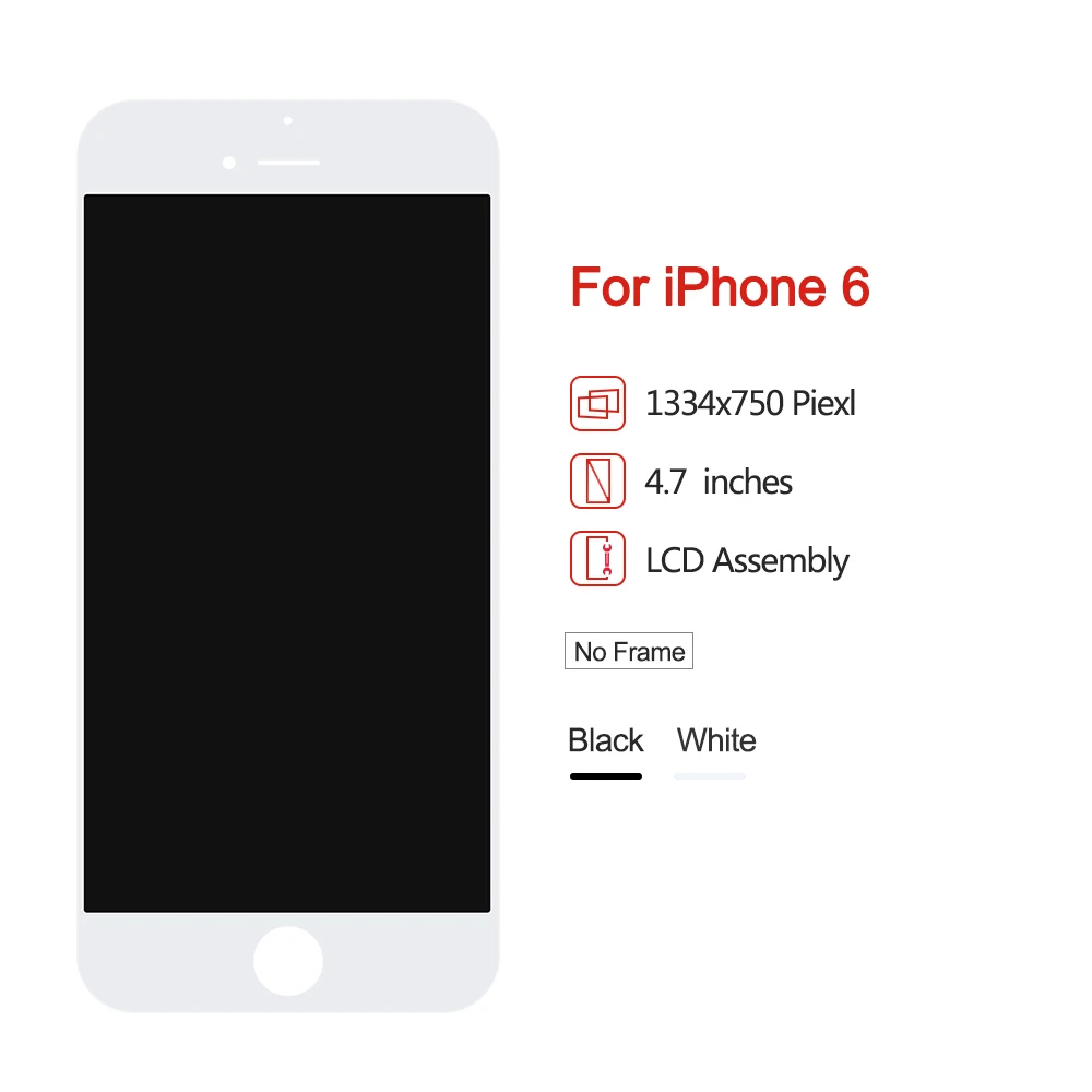 ЖК дисплей класса AAA +++ для iphone 6 с дигитайзером в сборе без битых пикселей