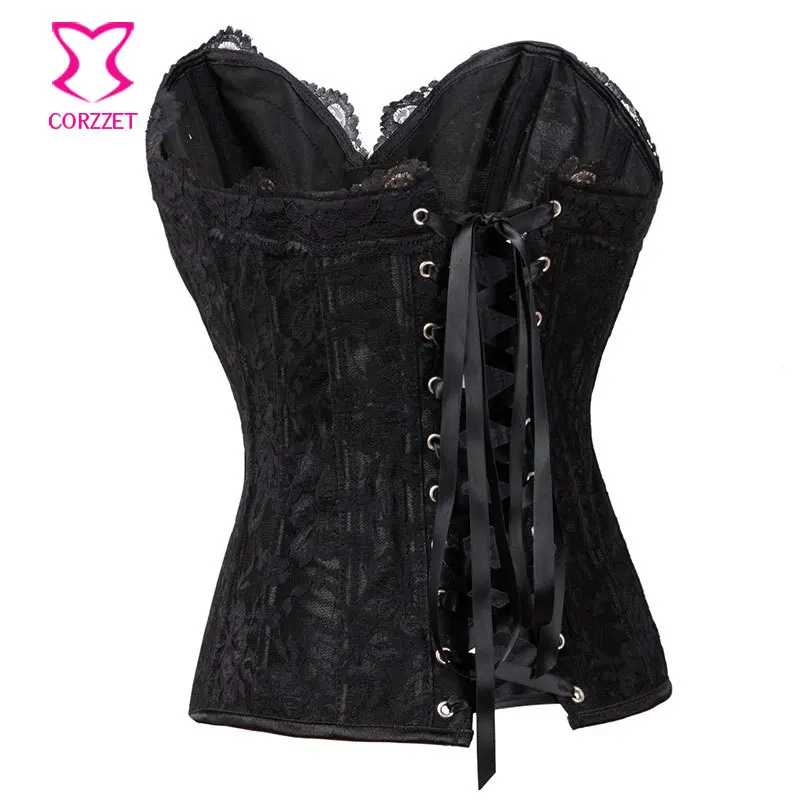 Корсетный черный корсет на шнуровке без бретелек для похудения талии из сатина и
