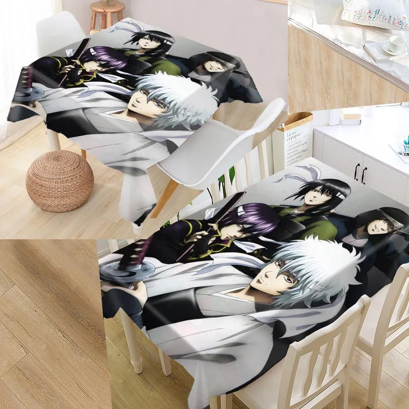 

Best Gintama Anime Custom Table Cloth Rectangular Oxford Print Waterproof Oilproof Square Table Cover Party Tablecloth