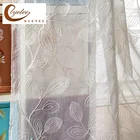 Byetee занавески с белыми листьями, s-занавески с вышивкой для гостиной, спальни, дверные занавески для кухни