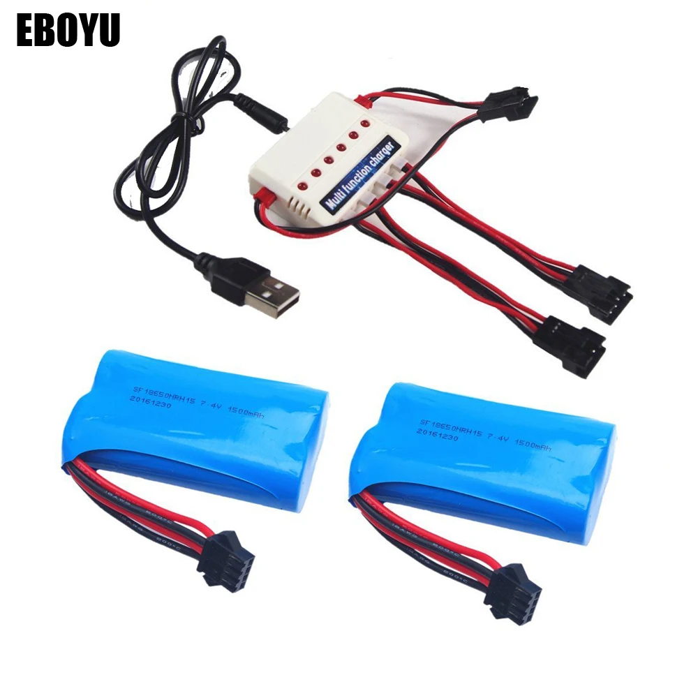 Аккумулятор EBOYU Lipo 2 шт. * 7 4 В 1500 мА · ч + балансирующее зарядное устройство от 1 до 3