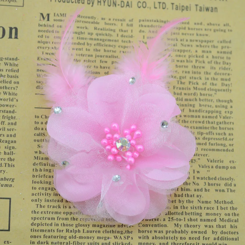 Искусственные цветы хорошее Моделирование цветок пояс с перьями бриллиантом