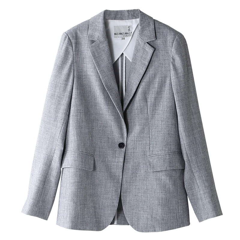 Toyouth Куртки осень 2017 г. Для женщин мода отложным воротником серый Button Blazer Одежда с